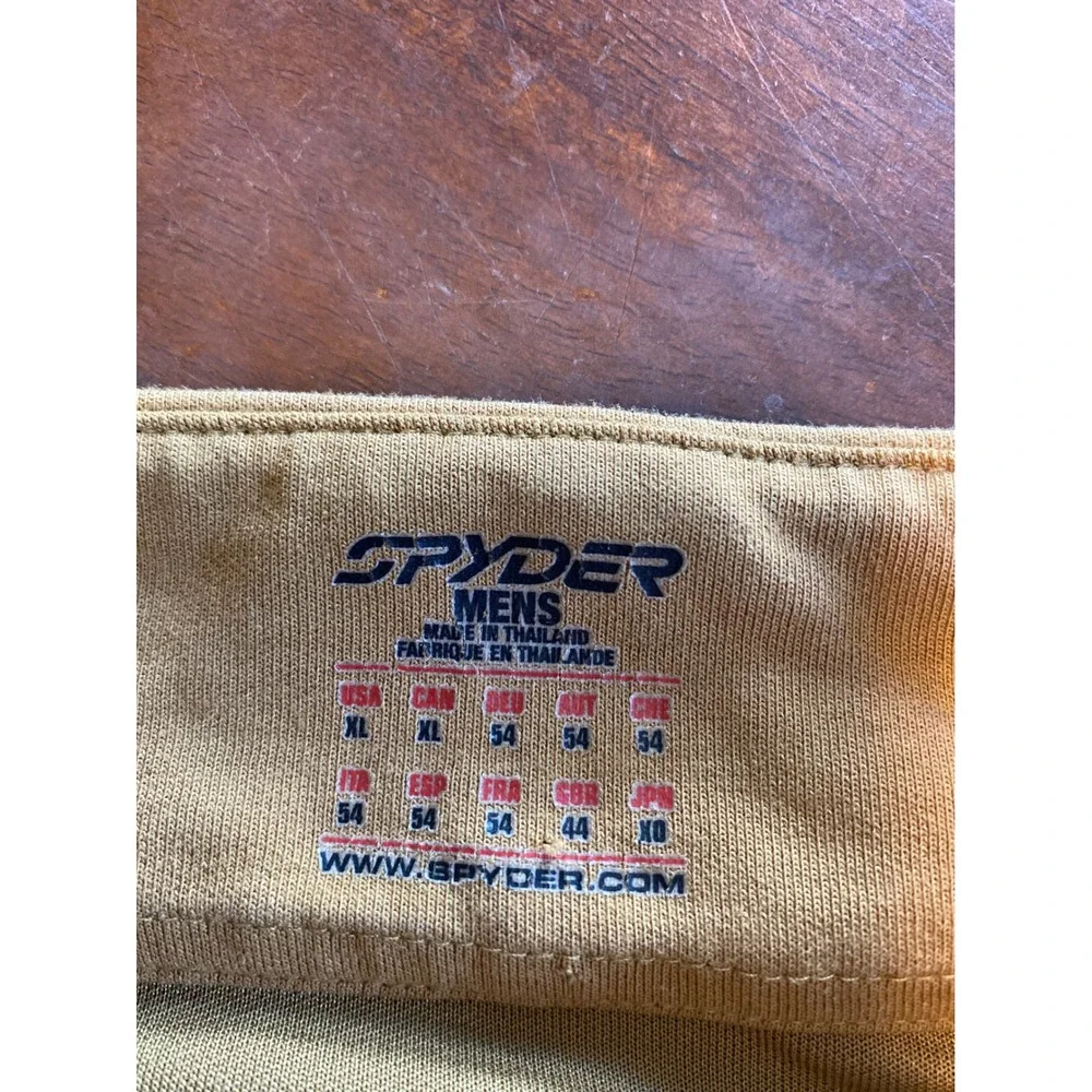 Spyder Mens XL Quarter Zip Pullover Ochre Yellow Stripe Logo Active Sweatshirt‎